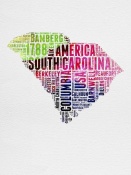 NAXART Studio - South Carolina Watercolor Word Cloud