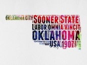 NAXART Studio - Oklahoma Watercolor Word Cloud