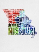 NAXART Studio - Missouri Watercolor Word Cloud