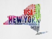 NAXART Studio - New York Watercolor Word Cloud