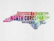 NAXART Studio - North Carolina Watercolor Word Cloud