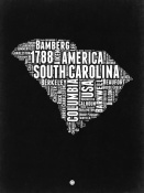 NAXART Studio - South Carolina Black and White Map