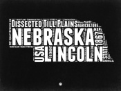 NAXART Studio - Nebraska Black and White Map