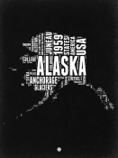 NAXART Studio - Alaska Black and White Map