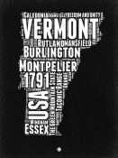 NAXART Studio - Vermont Black and White Map