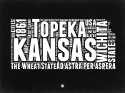 NAXART Studio - Kansas Black and White Map