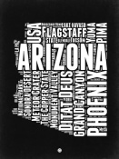 NAXART Studio - Arizona Black and White Map