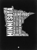 NAXART Studio - Minnesota Black and White Map