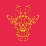 NAXART Studio - Giraffe on Red