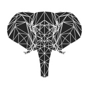 NAXART Studio - Black Elephant Polygon