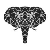 NAXART Studio - Black Elephant Polygon