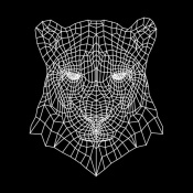 NAXART Studio - Panther Head Black Mesh