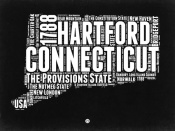 NAXART Studio - Connecticut Black and White Map