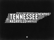 NAXART Studio - Tennessee Black and White Map