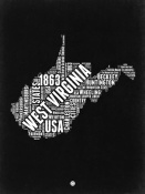 NAXART Studio - West Virginia Black and White Map