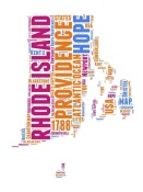 NAXART Studio - Rhode Island Word Cloud Map