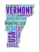 NAXART Studio - Vermont Word Cloud Map