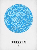 NAXART Studio - Brussels Street Map Blue