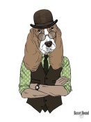 NAXART Studio - Basset Hound In Retro Style