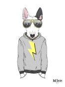 NAXART Studio - Bull Terrier in City Style