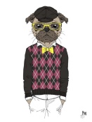 NAXART Studio - Pug In Hipster Style