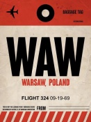 NAXART Studio - WAW Warsaw Luggage Tag I