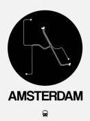 NAXART Studio - Amsterdam Black Subway Map