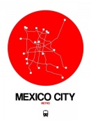 NAXART Studio - Mexico City Red Subway Map