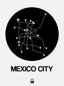 NAXART Studio - Mexico City Black Subway Map
