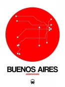 NAXART Studio - Buenos Aires Red Subway Map