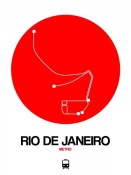 NAXART Studio - Rio De Janeiro Red Subway Map