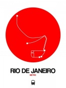 NAXART Studio - Rio De Janeiro Red Subway Map