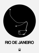 NAXART Studio - Rio De Janeiro Black Subway Map