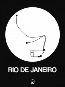 NAXART Studio - Rio De Janeiro White Subway Map