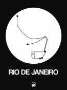 NAXART Studio - Rio De Janeiro White Subway Map