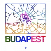 NAXART Studio - Budapest Watercolor Street Map