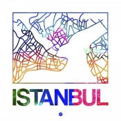 NAXART Studio - Istanbul Watercolor Street Map