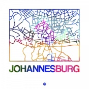 NAXART Studio - Johannesburg Watercolor Street Map