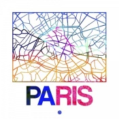NAXART Studio - Paris Watercolor Street Map