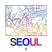 NAXART Studio - Seoul Watercolor Street Map