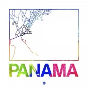 NAXART Studio - Panama Watercolor Street Map