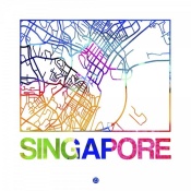 NAXART Studio - Singapore Watercolor Street Map