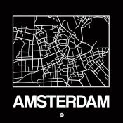 NAXART Studio - Black Map of Amsterdam