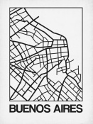 NAXART Studio - White Map of Buenos Aires
