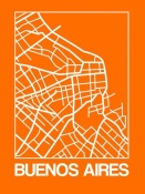 NAXART Studio - Orange Map of Buenos Aires