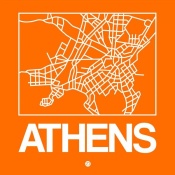 NAXART Studio - Orange Map of Athens