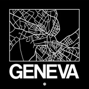 NAXART Studio - Black Map of Geneva