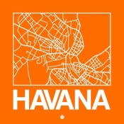 NAXART Studio - Orange Map of Havana