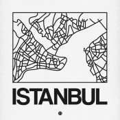 NAXART Studio - White Map of Istanbul