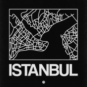 NAXART Studio - Black Map of Istanbul